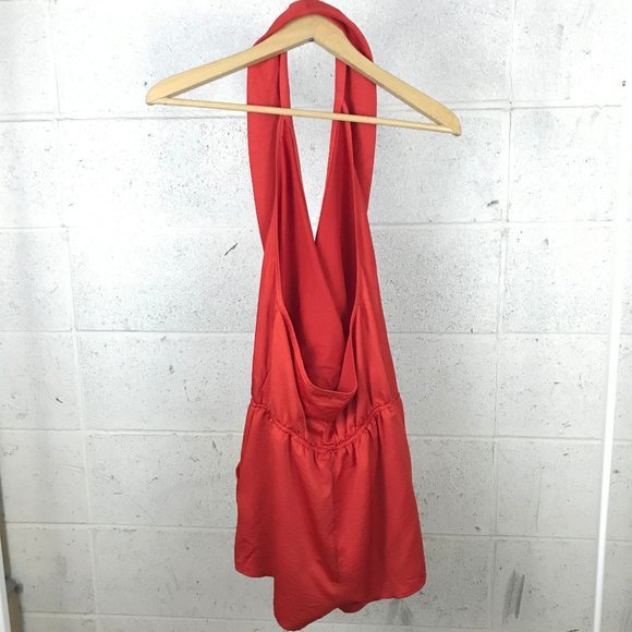 Nasty Gal Red Romper Deep V Plunge Club XS - Picture 6 of 8